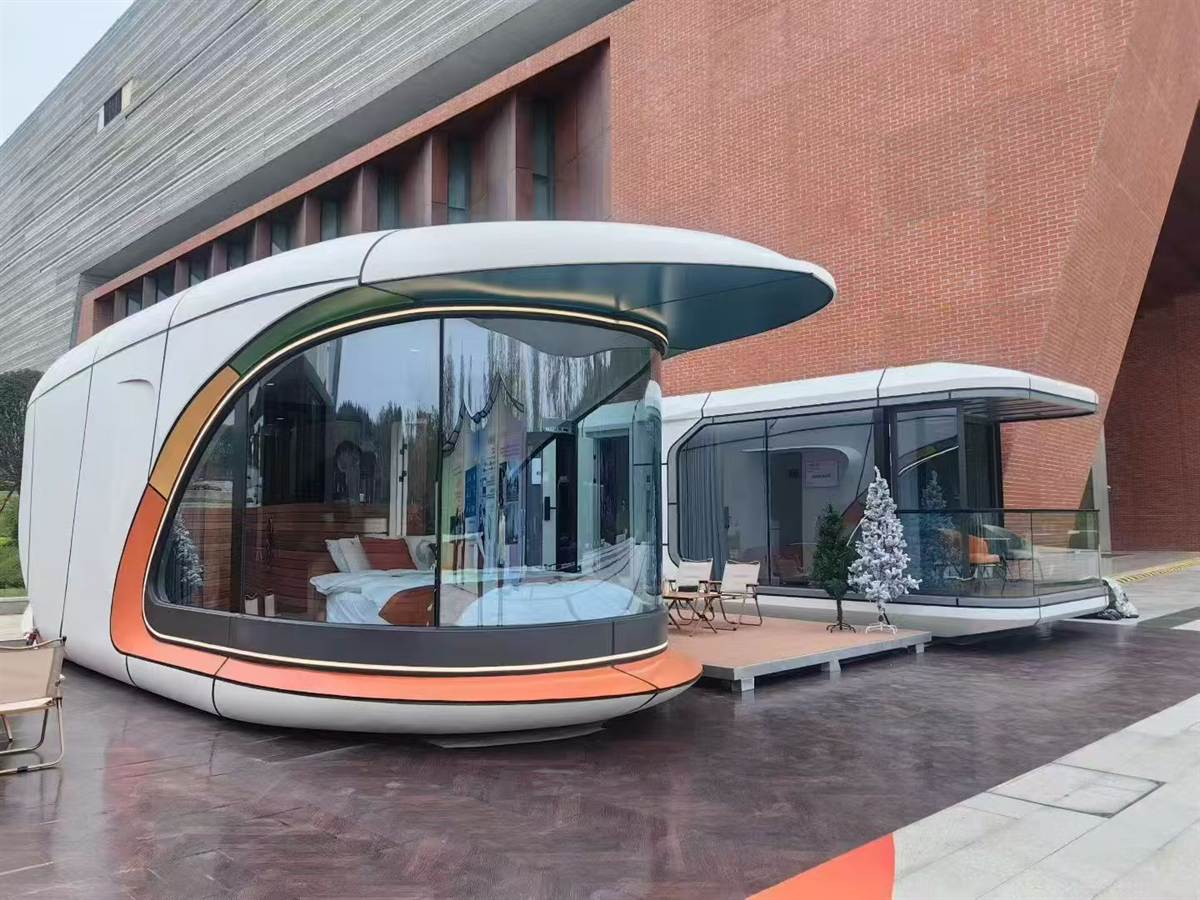 Space capsule cabin showroom exterior