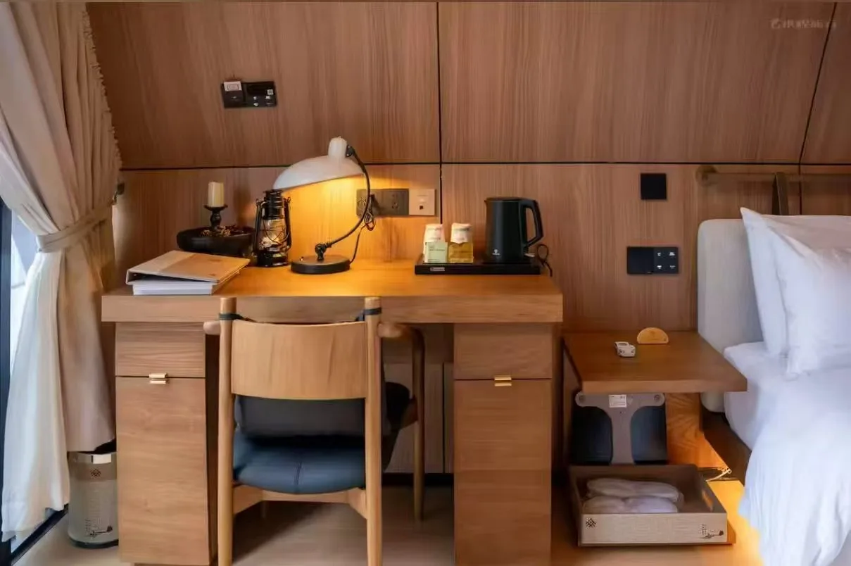 Bedroom workspace interior reference for the Luxury One Bedroom Lodge
