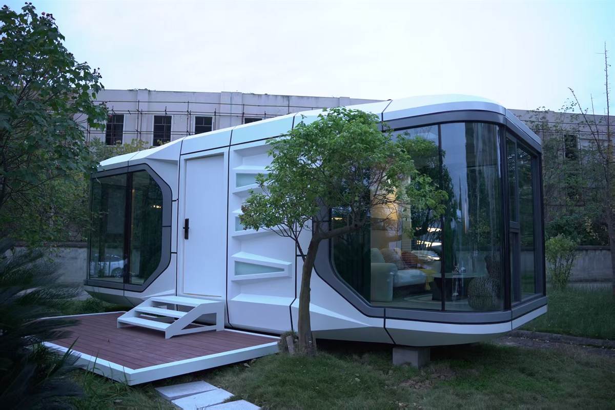 Installed space capsule cabin close view